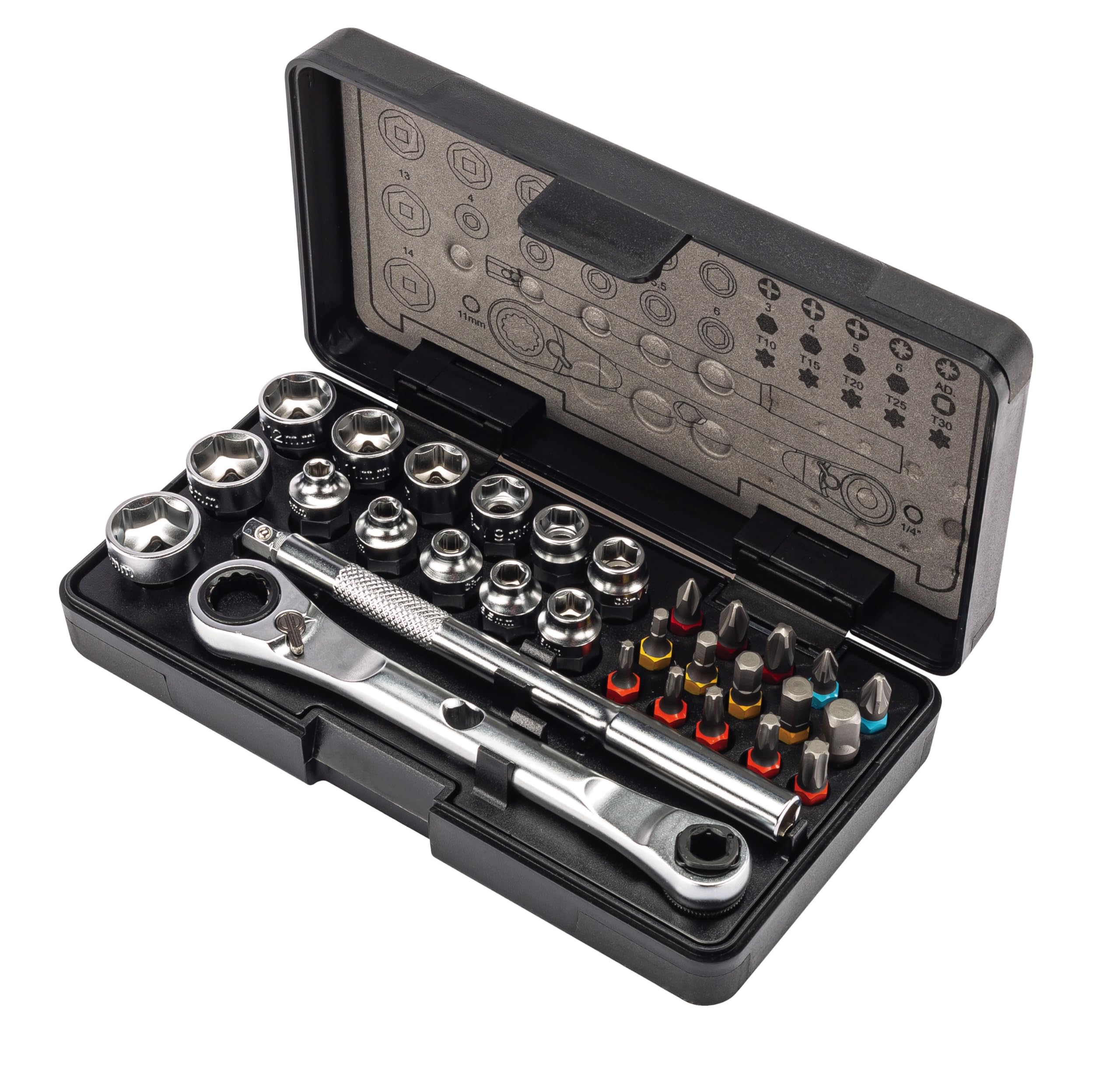 Alltrade Kilimanjaro Cycle Series 30 Piece Bicycle Socket Set, Ratchet Wrench and Bits, Bike Tool Kit - 910547ECE