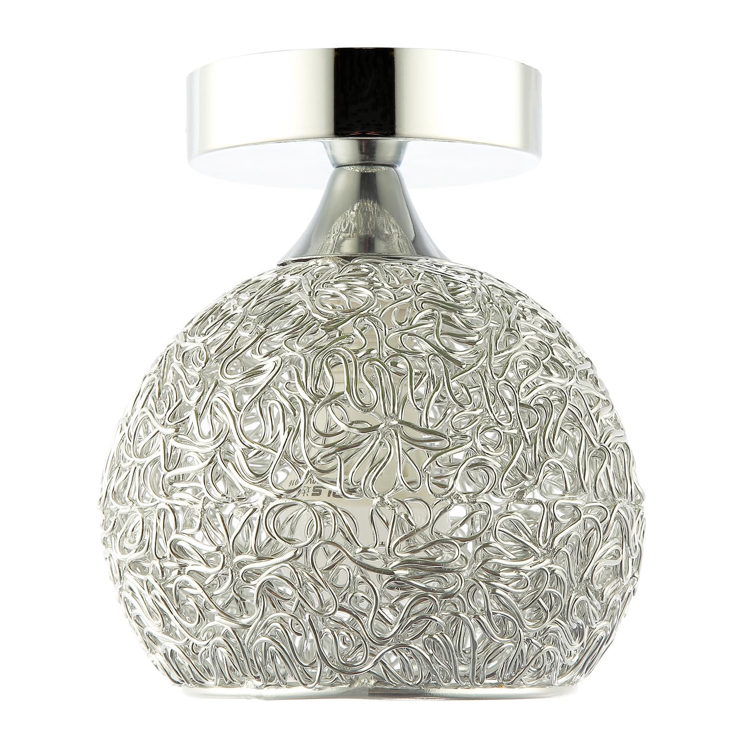B&Q -  Modern Polished Chrome Ceiling Light Fitting With Twisting Metal Shade
