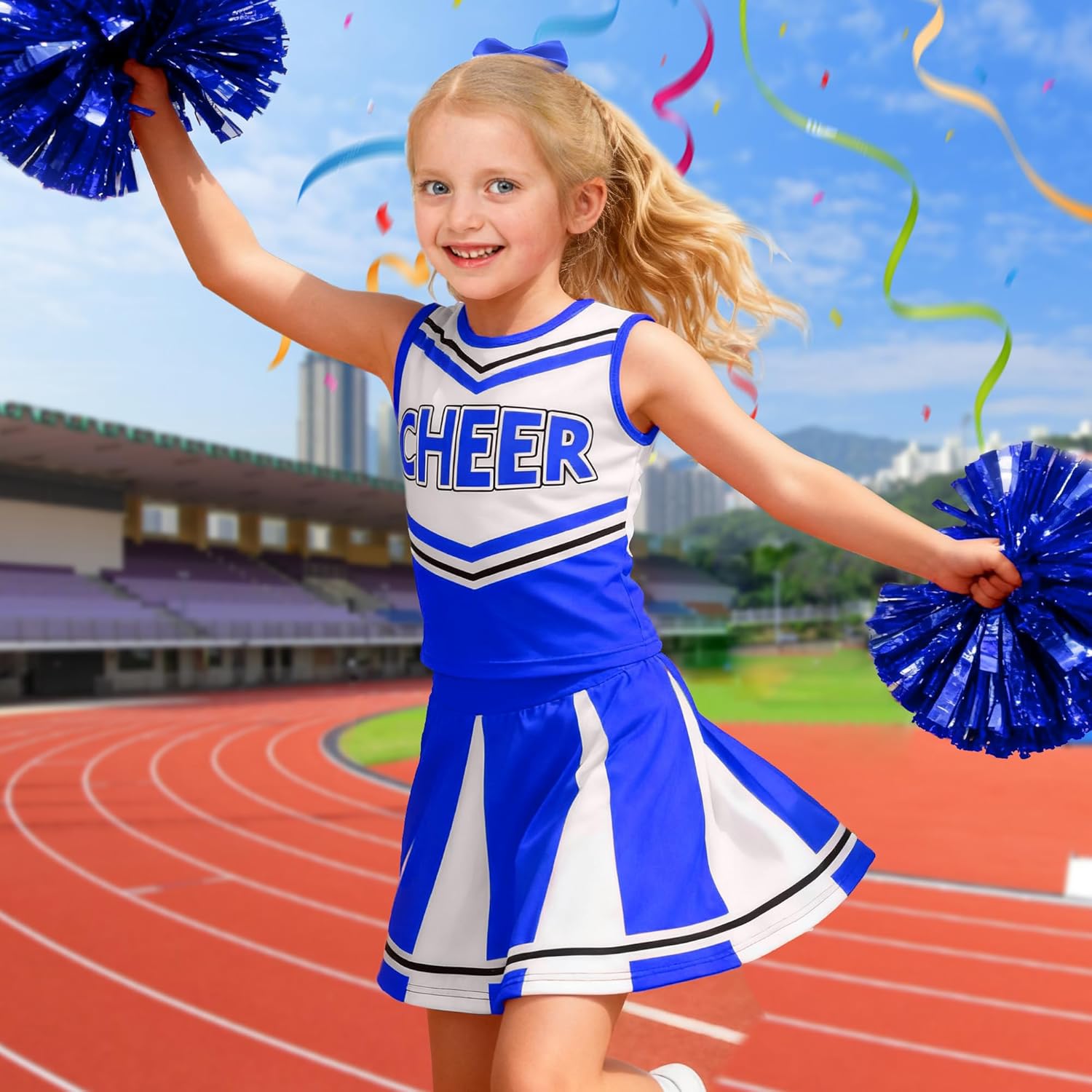 Cheerleader Costume for Girls Cheerleading Outfit Cheer Leader Dress for Halloween Party - Image 3