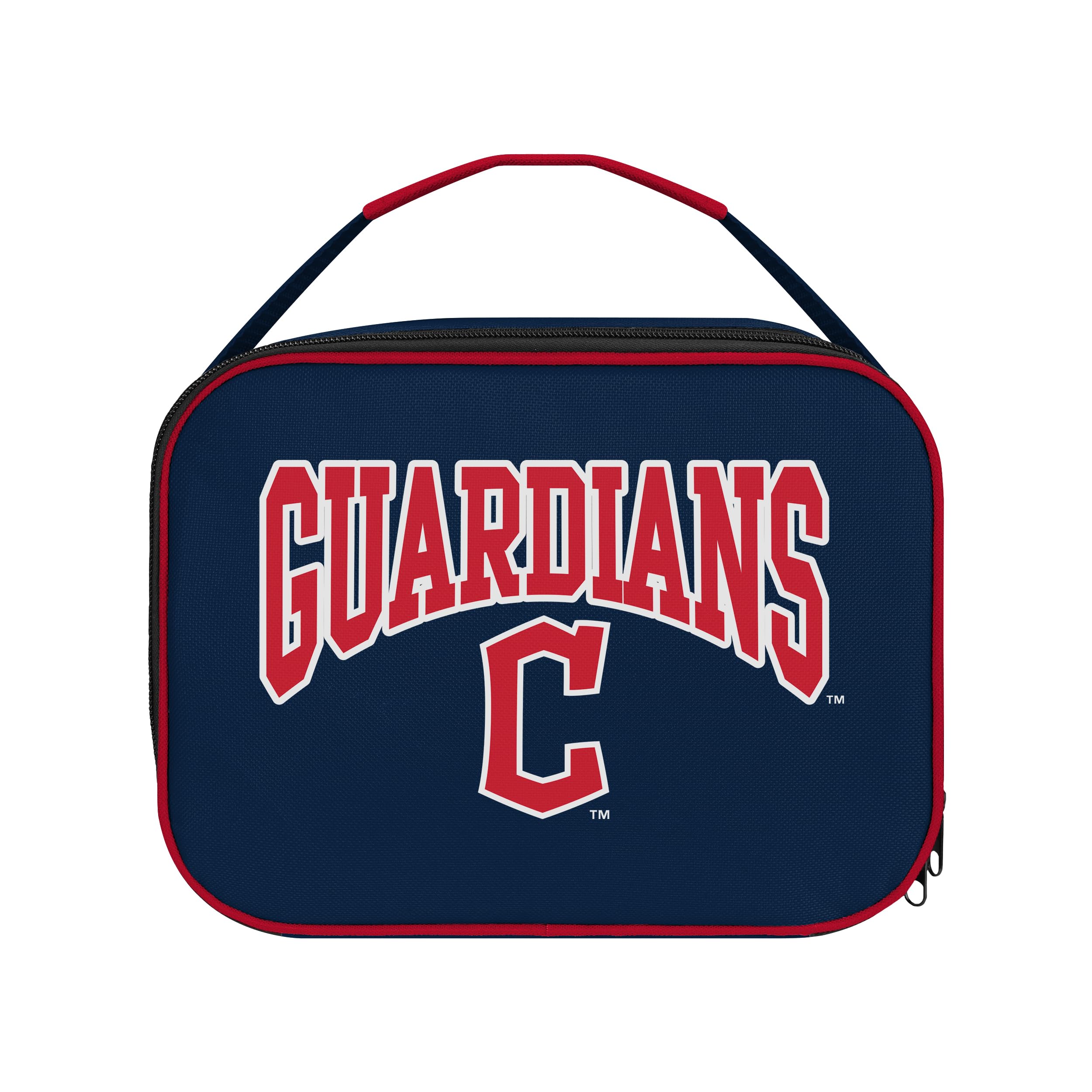 FOCO MLB Lunchtasche für Erwachsene, offizielles Lizenzprodukt, Wordmark Team-Farbe, großes Logo, Baseball-Reißverschluss, 7 l, Cleveland Guardians