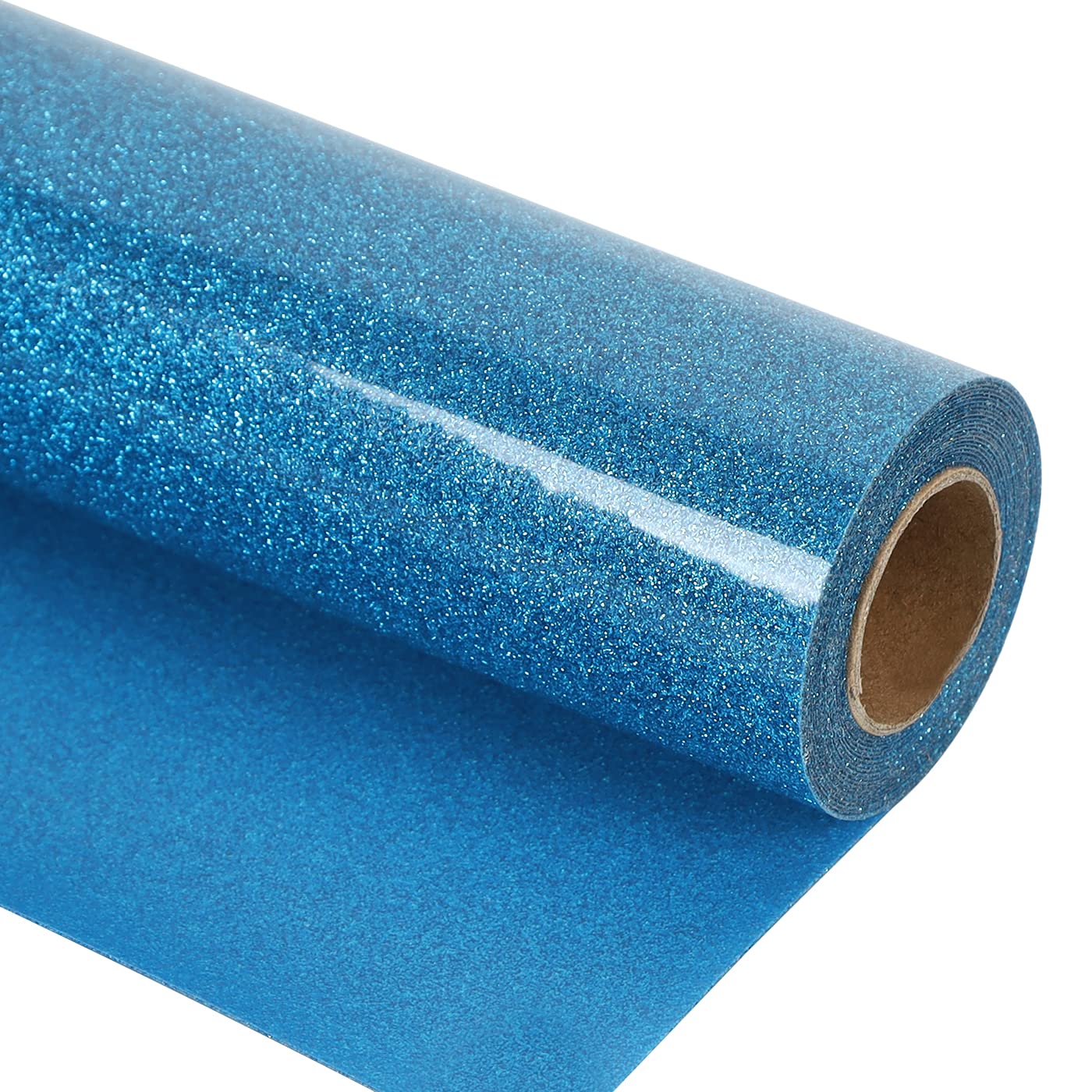 guangyintong Glitter Heat Transfer Vinyl, Sky Blue Iron on Vinyl 12" x 8ft