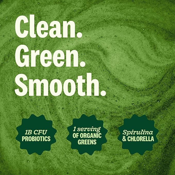 Suja Organic Greens Powder Probiotic Blend, Spirulina, Daily Superfood Drink or Smoothie Mix for Immune Support, Digestion, & Energy, Vegan, Gluten Free, Non GMO, 30 Servings