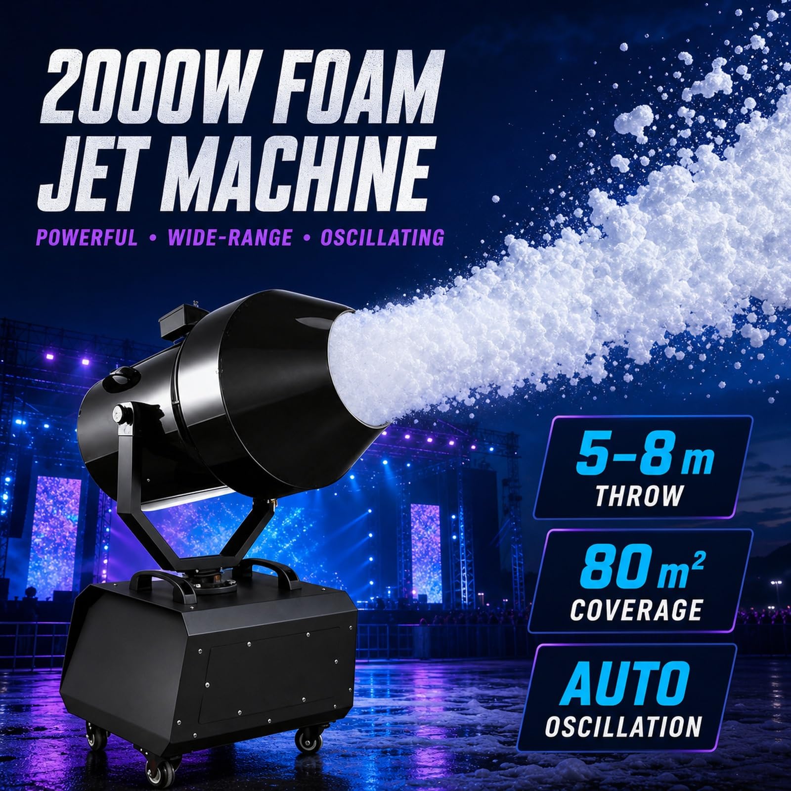 Máquina De Espuma Para Fiestas, Máquina De Burbujas De 2000 W, Máquina De Espuma Con Efecto De Escenario, Máquina De Pulverización De Espuma Para Jardines, Piscinas, Interiores