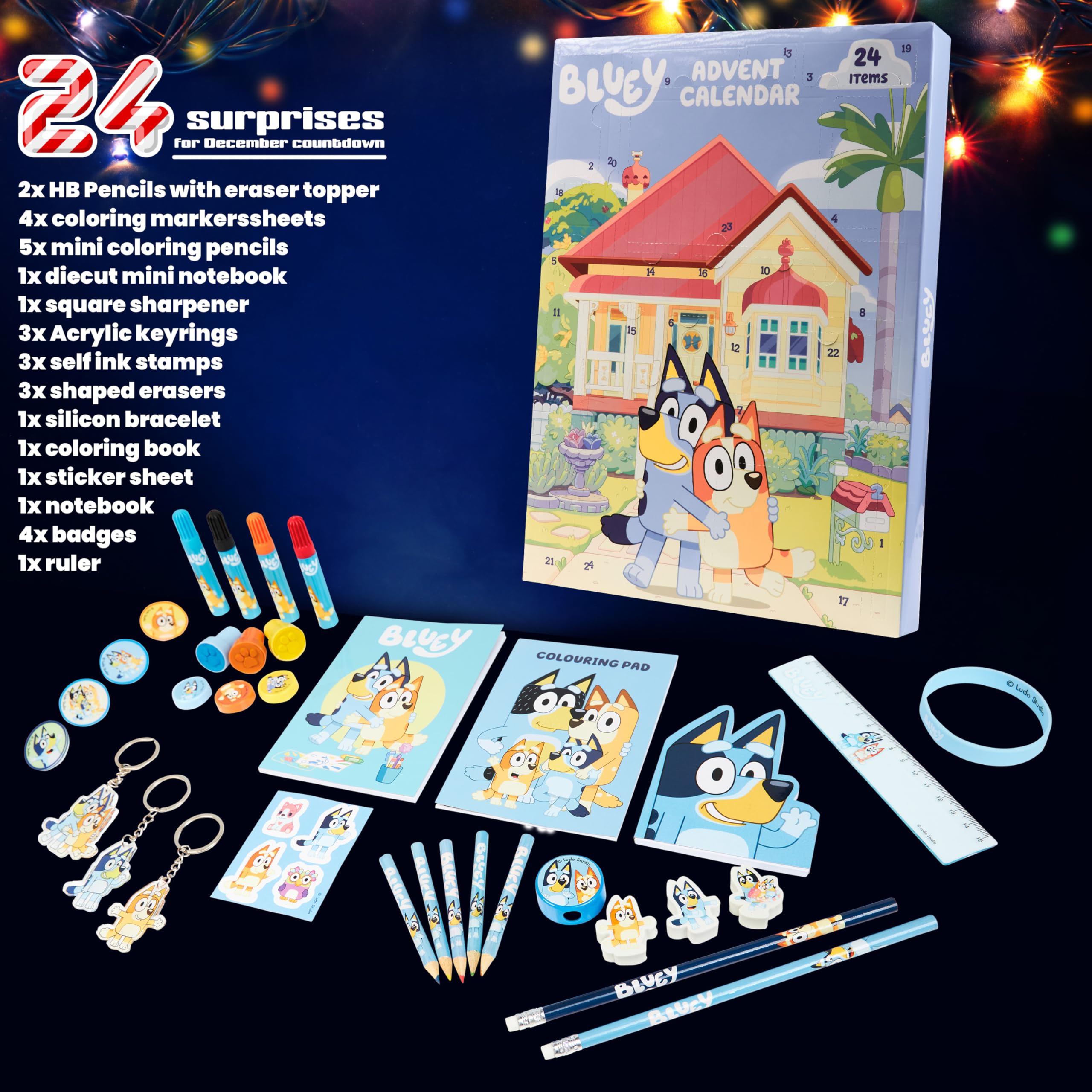 Bluey Advent Calendar 2025 Stationery and Accessories Christmas