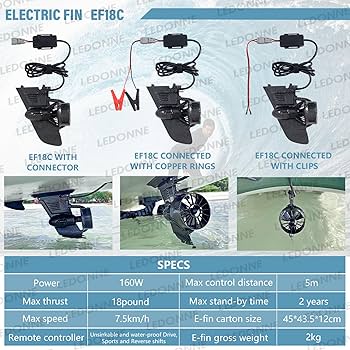 Amazon | LEDONNE SUP電動フィン 電動サーフボードフィン 水中