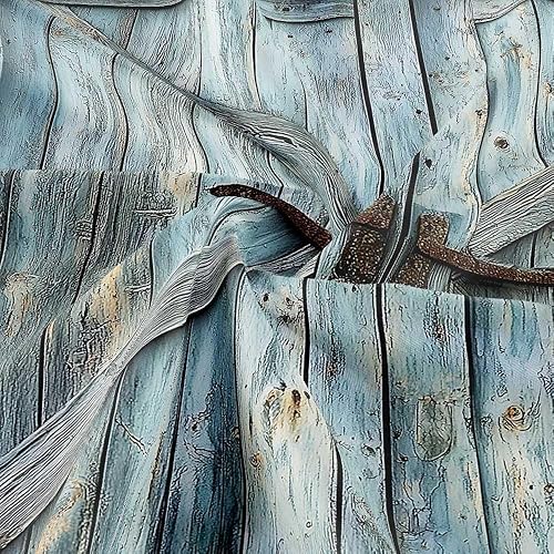 Vista 14 de Cortina de ducha rústica de madera estilo granero, 60 x 70 pulgadas, color beige