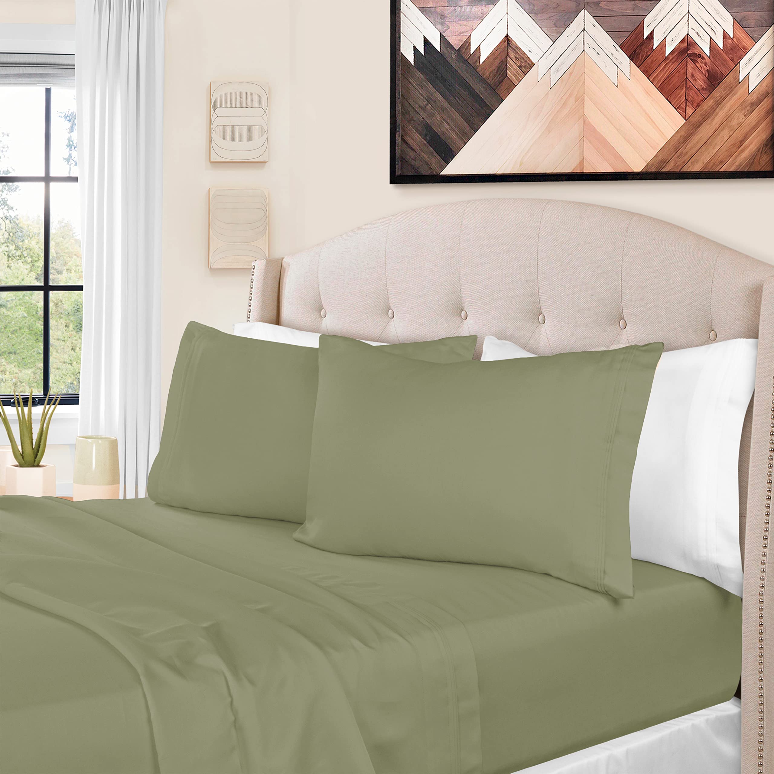 BLUENILEMILLS BNM Luxury Egyptian Cotton Bedsheet Set 1500 Thread Count Bedding Ultra Soft Premium Quality Wrinkle Free Includes