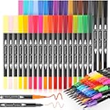 Art Brush Markers Pens for Adult Coloring Books, 36 Colors Numbered Dual Tip (Brush and Fine Point) Marker Pen for Kids Note taking Planner Hand Lettering Calligraphy Drawing Journaling