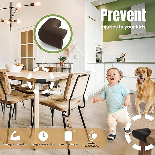Miniatura 4 de Paquete de 8 protectores de esquina para esquinas y bordes a prueba de bebés, protectores de esquina de mesa para protectores de esquinas de