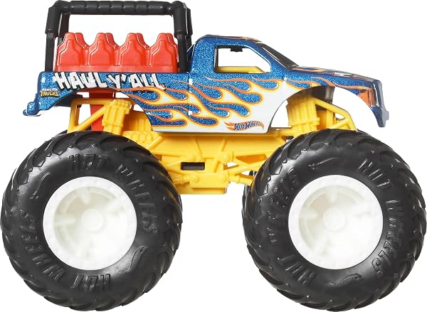 Hot Wheels Monster Trucks 4 Pack 1:64 Scale Vehicles, Giant Wheels, Favourite Characters, Great Decorations, JGD65 - 4