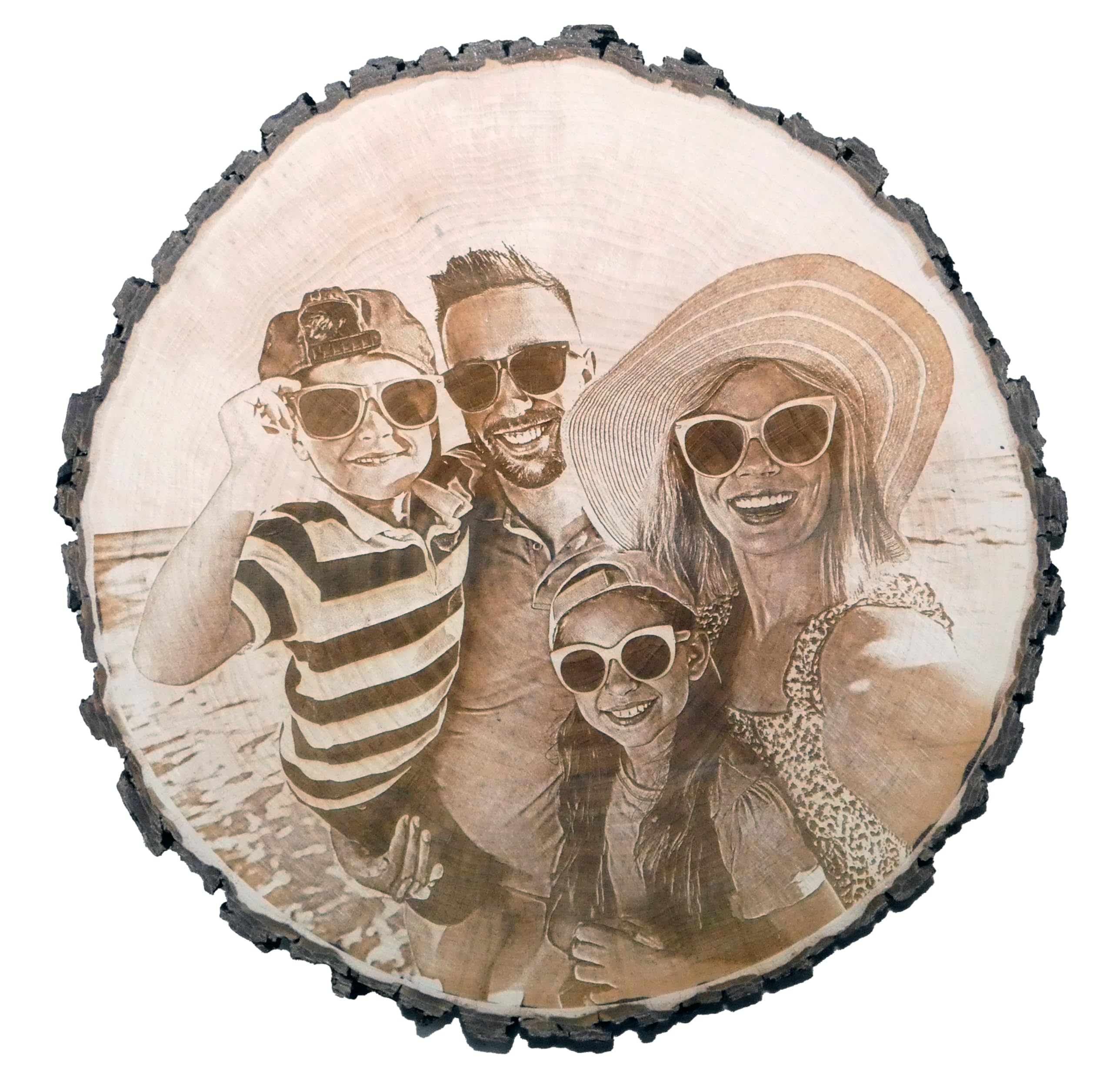 personalisierte Baumscheibe mit Gravur & Foto, personalisierte Geschenke zum Hochzeitstag, Jahrestag, Hochzeit, Jubiläum oder Geburtstagsgeschenk, individuelle Fotogeschenke aus massivem Holz