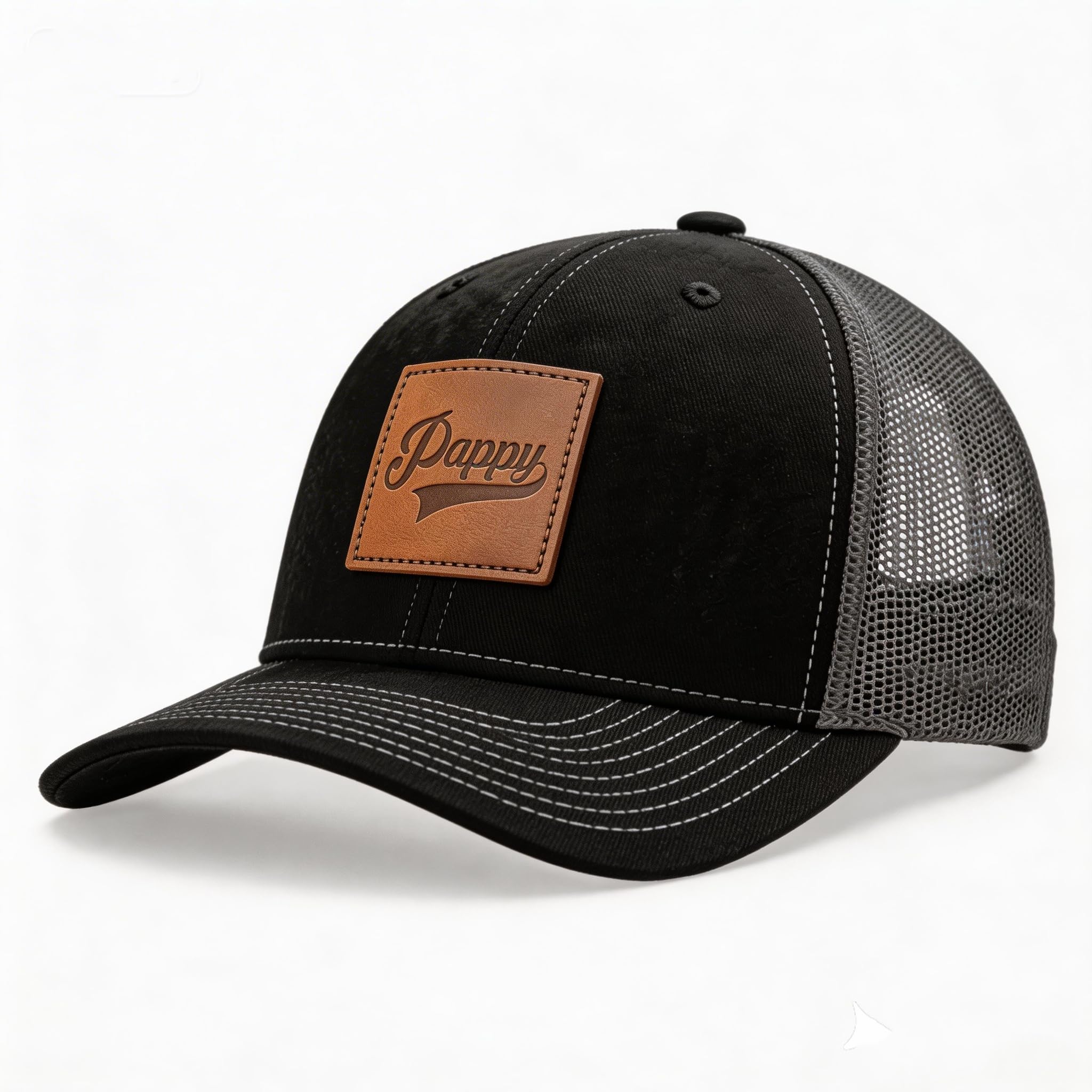 Daddy Hat,Pappy Trucker Hat Structured Classic Adjustable Papa Snapback Baseball Cap Black