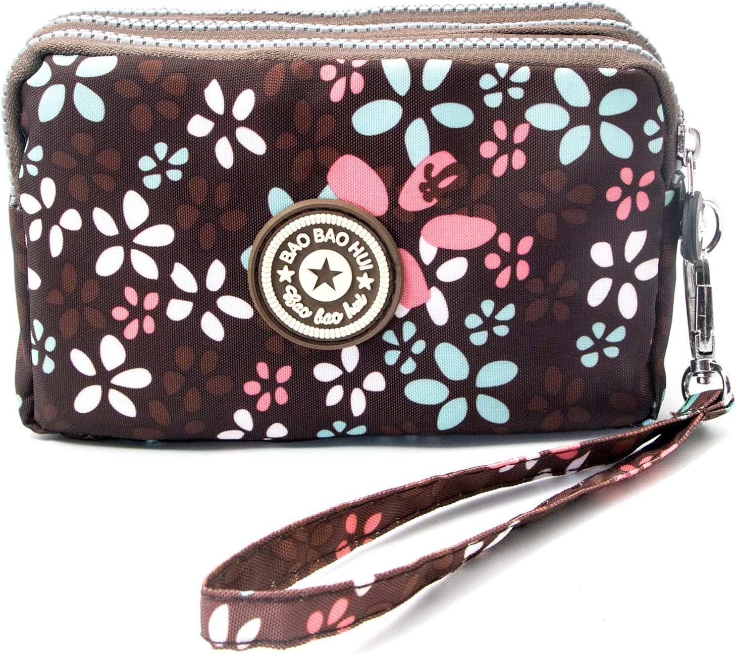Large Capacity Wristlet Wallet - Women Printed Nylon Waterproof Handbag Clutch Purse