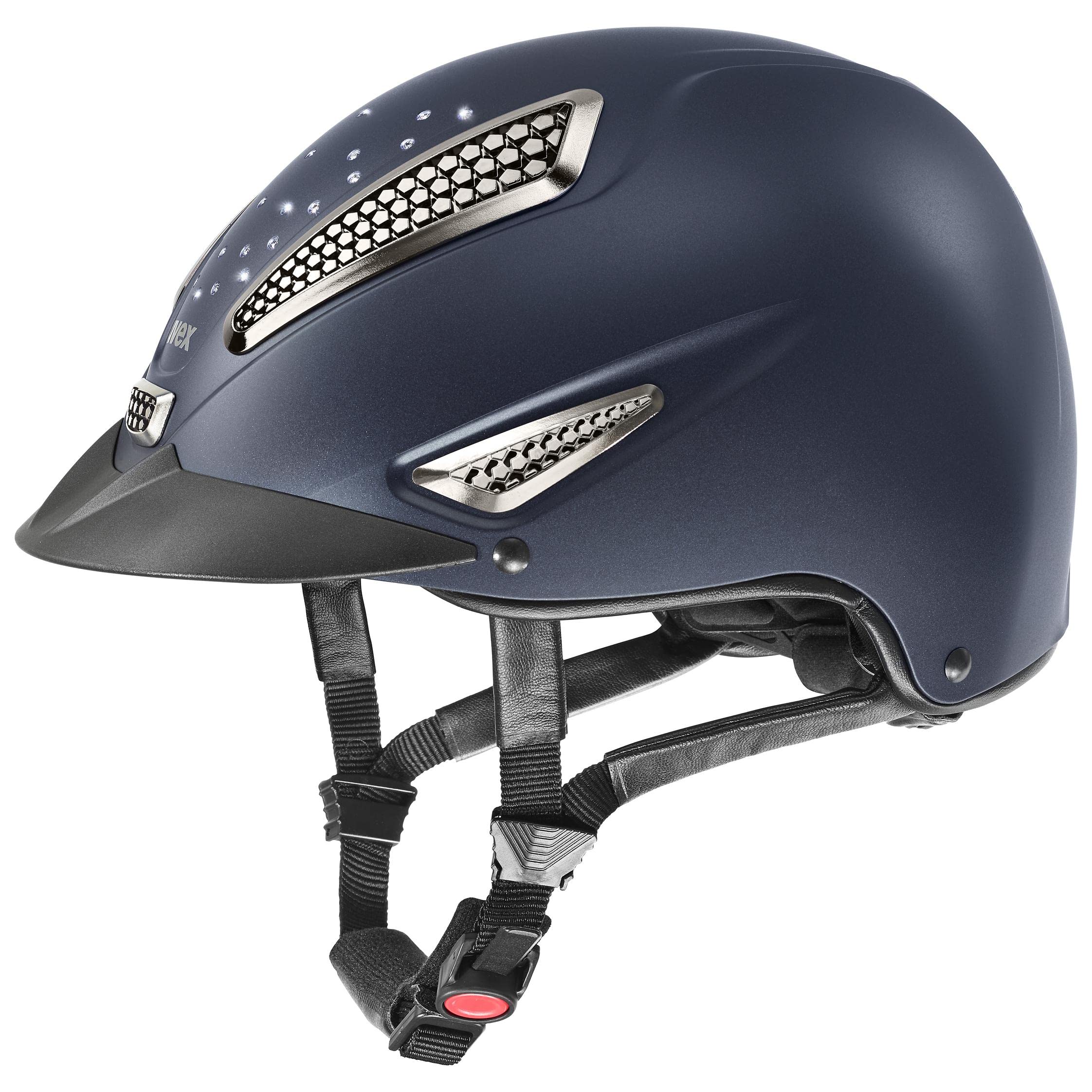 uvex perfexxion II grace, casco de equitación robusto unisex, ajuste de talla individualizado, ventilación óptima, navy matt, 55-58 cm