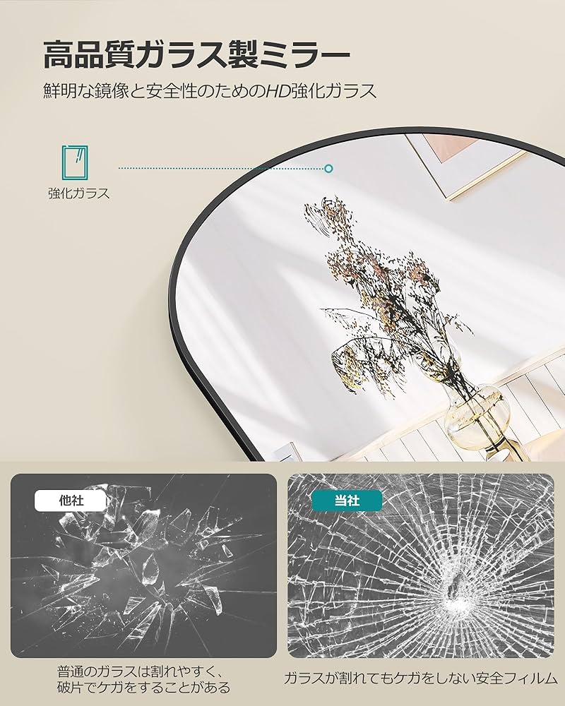 Amazon.co.jp: SONGMICS 姿見鏡 全身鏡 2way 壁掛け ドア掛け