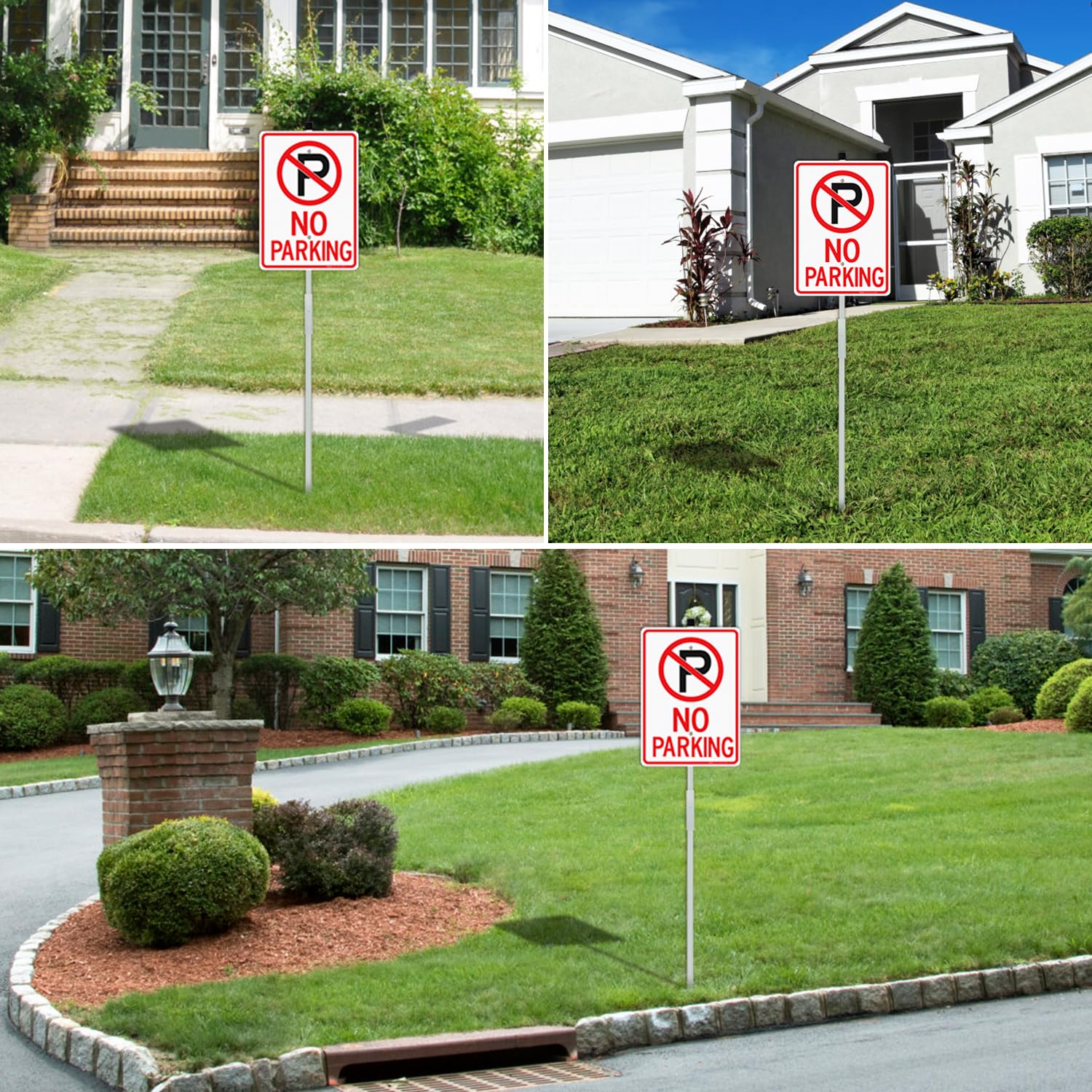Large Private Property No Parking Sign With 36" Stake, 2-Pack - View #6