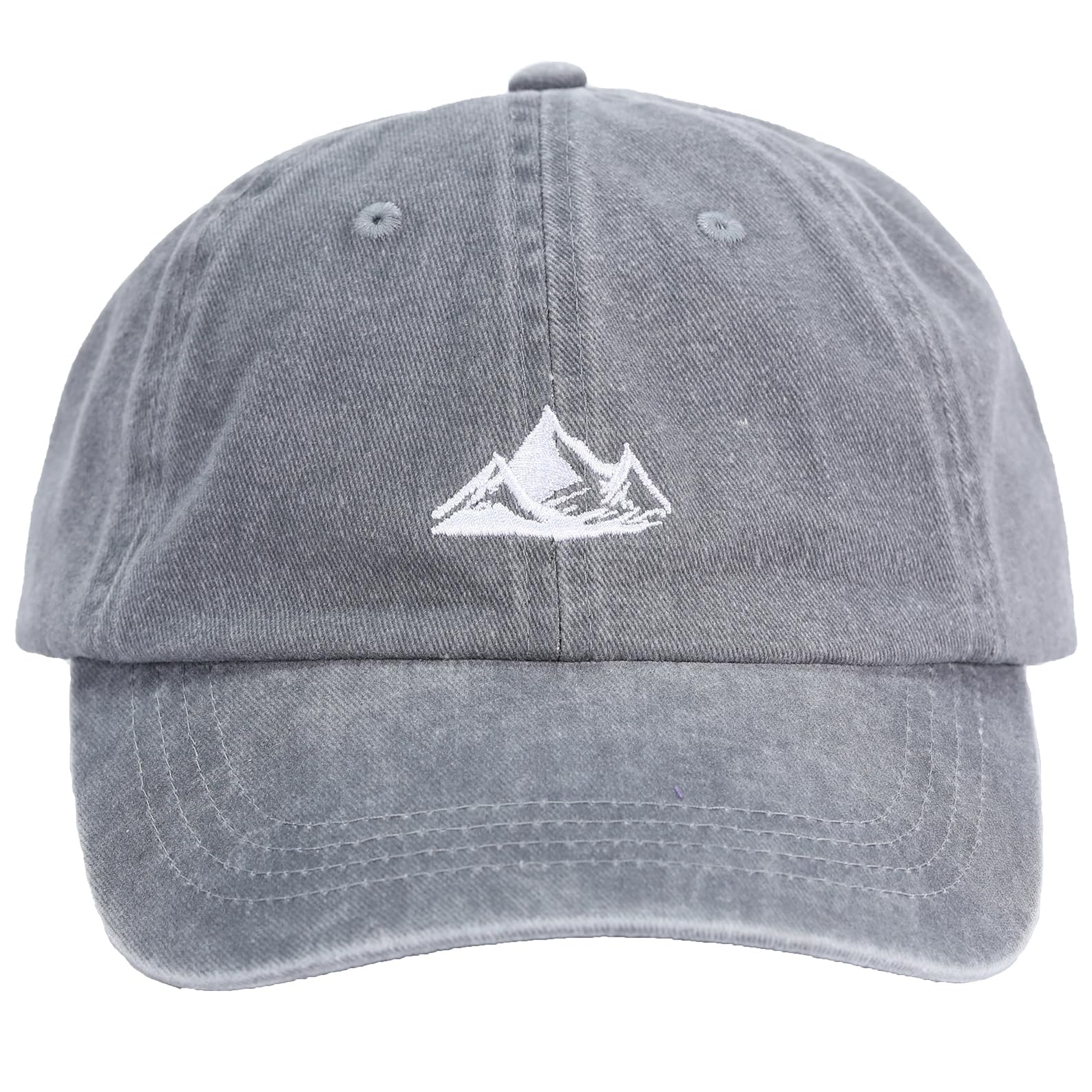 Dad Hat Baseball Cap Unisex Outdoor Unstructured Washed Soft Cotton Mountain Hat Moutain, Grey