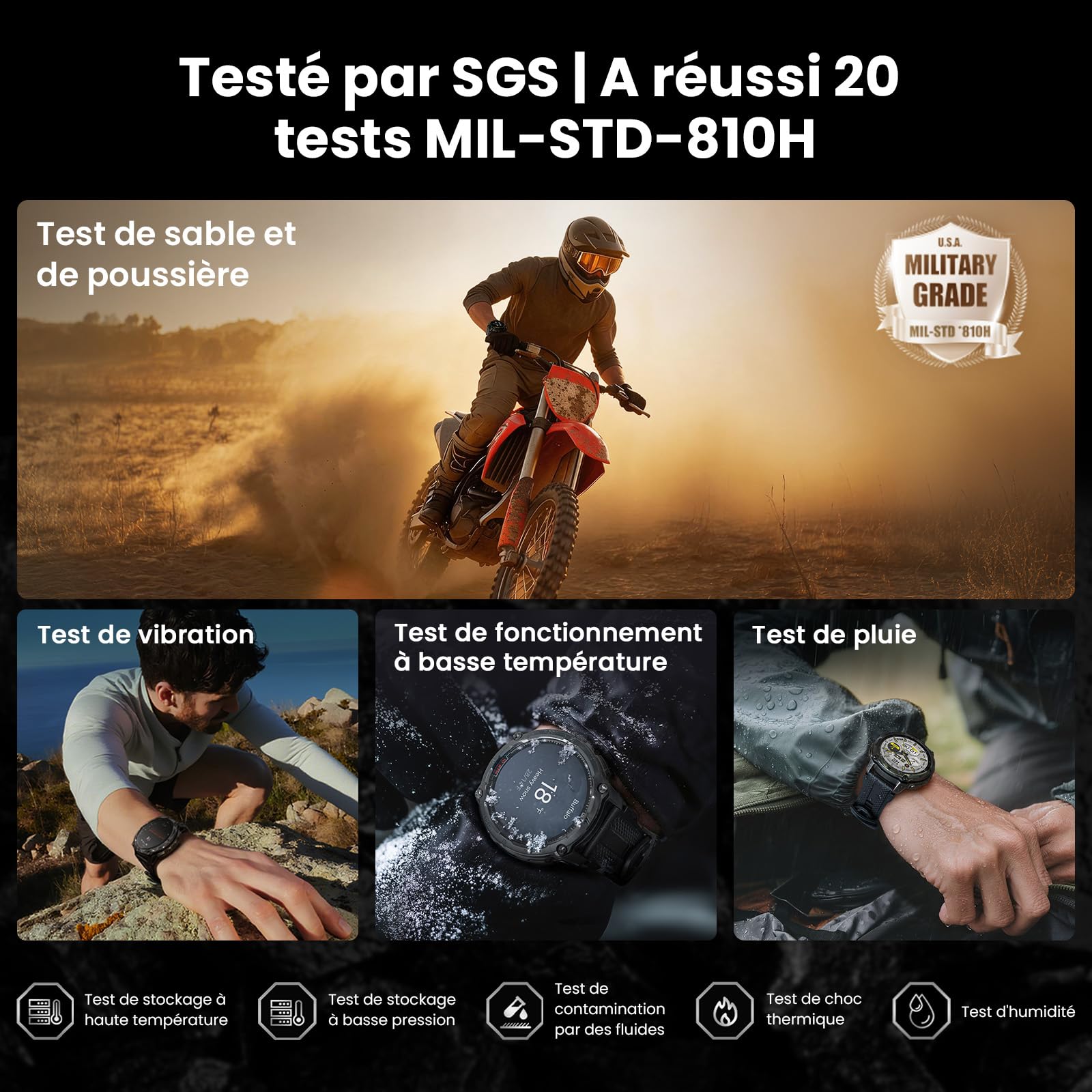 KOSPET Tank T4 Special Edition, Montre Connectée Homme, GPS, Bracelet Acier | Cartes Hors Ligne, Acier Inoxydable, Étanchéité 10 ATM, Plongée 45M, IP69K, Moniteur de Fréquence Cardiaque & Sommeil, AMOLED