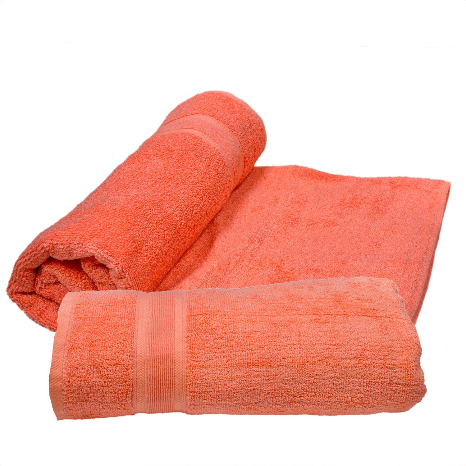 K.S. Collection Cotton Highly Absorbent Big Size Plain Bath Towels, 450GSM (30X60-inch) -2 Piece