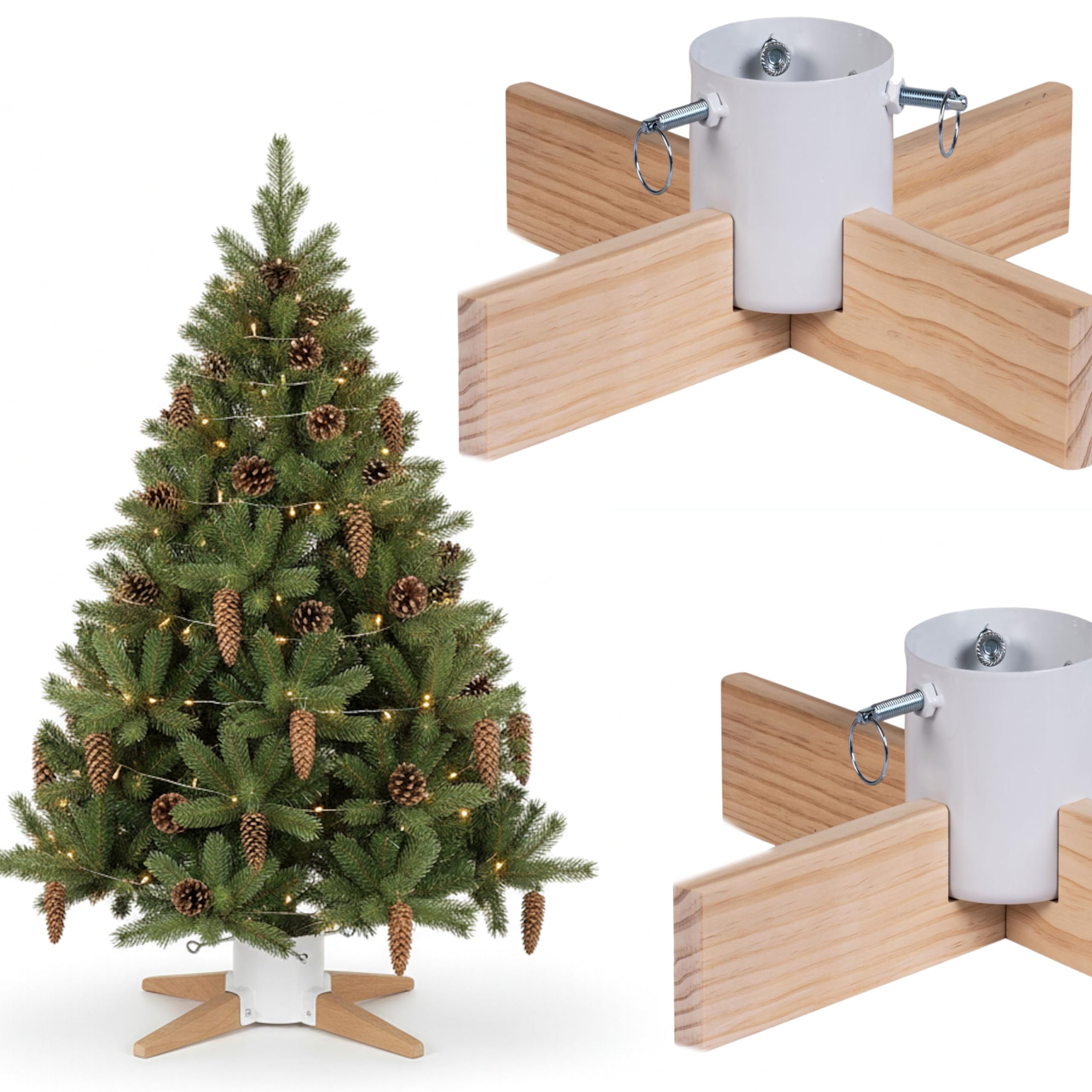 Soporte para árbol de Navidad con almacenamiento de agua que evita la caída de agujas