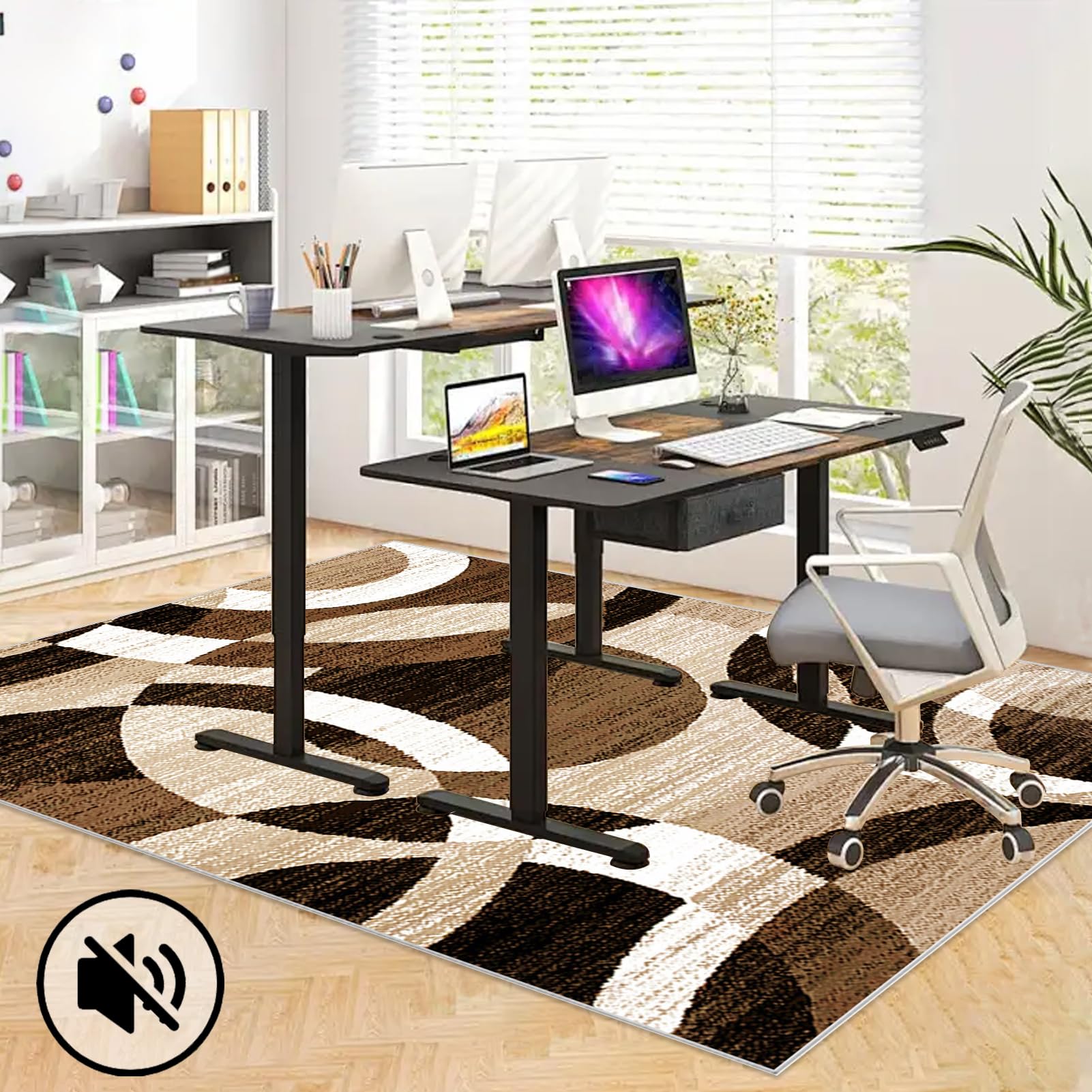 Tapis Chaise de Bureau Antidérapant Tapis Gaming Sol Tapis de Protection de Sol pour sols durs, Tapis Chaise de Gaming pour chaises à roulettes, Tapis de Sol Bureau Tapis Protège-Sol 100 x 120 cm