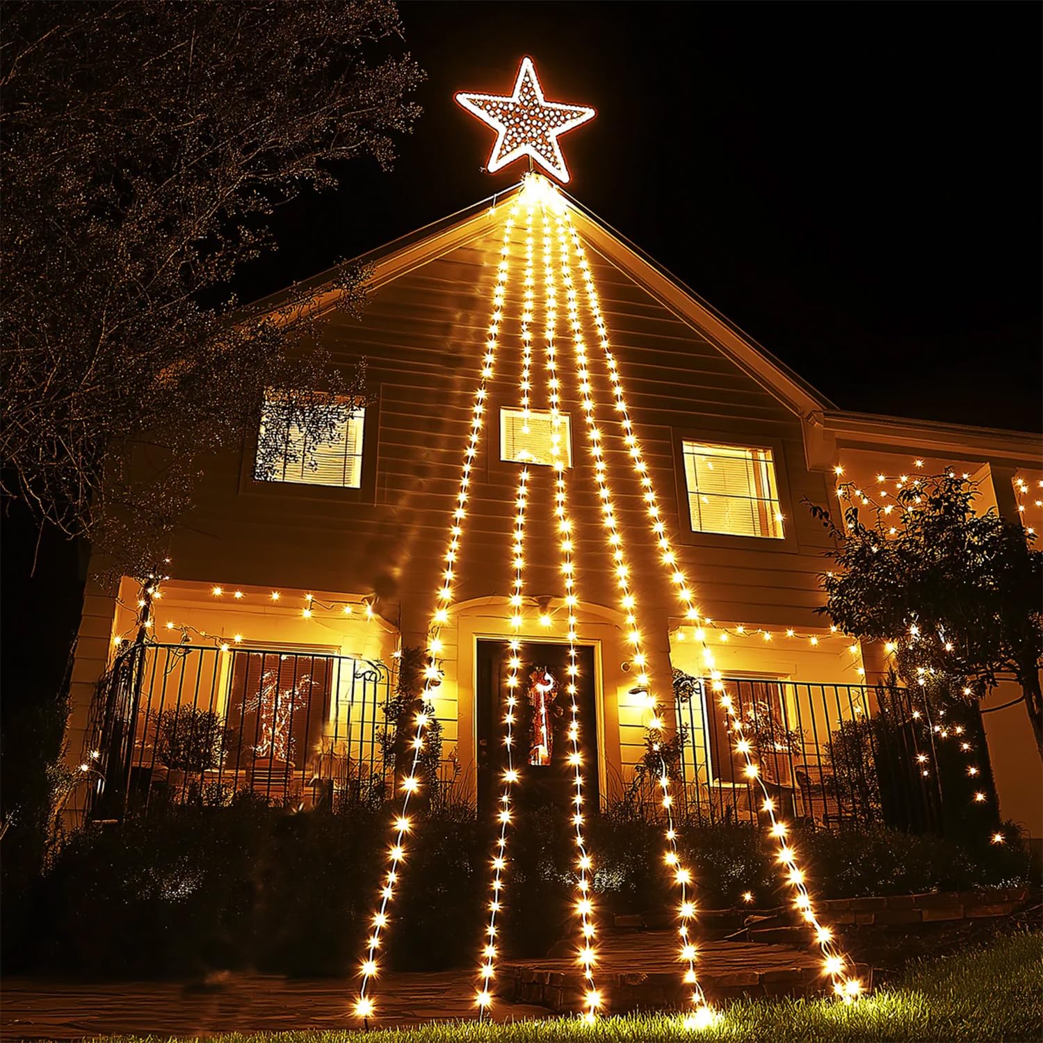 LIGHTSHARE 750LED 245FT Star String Lights Warm White, 8 Modes 30V Plug in Fairy Lights with Remote Control for Home Garden Yard Christmas Wedding Holiday Party Thanksgiving Festival Decoration