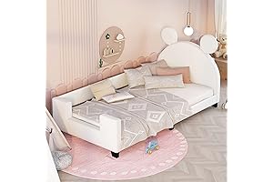 Twin Daybed for Girls - Ages 10-12: Sophisticated Sleep Space with Cartoon Ears Headboard