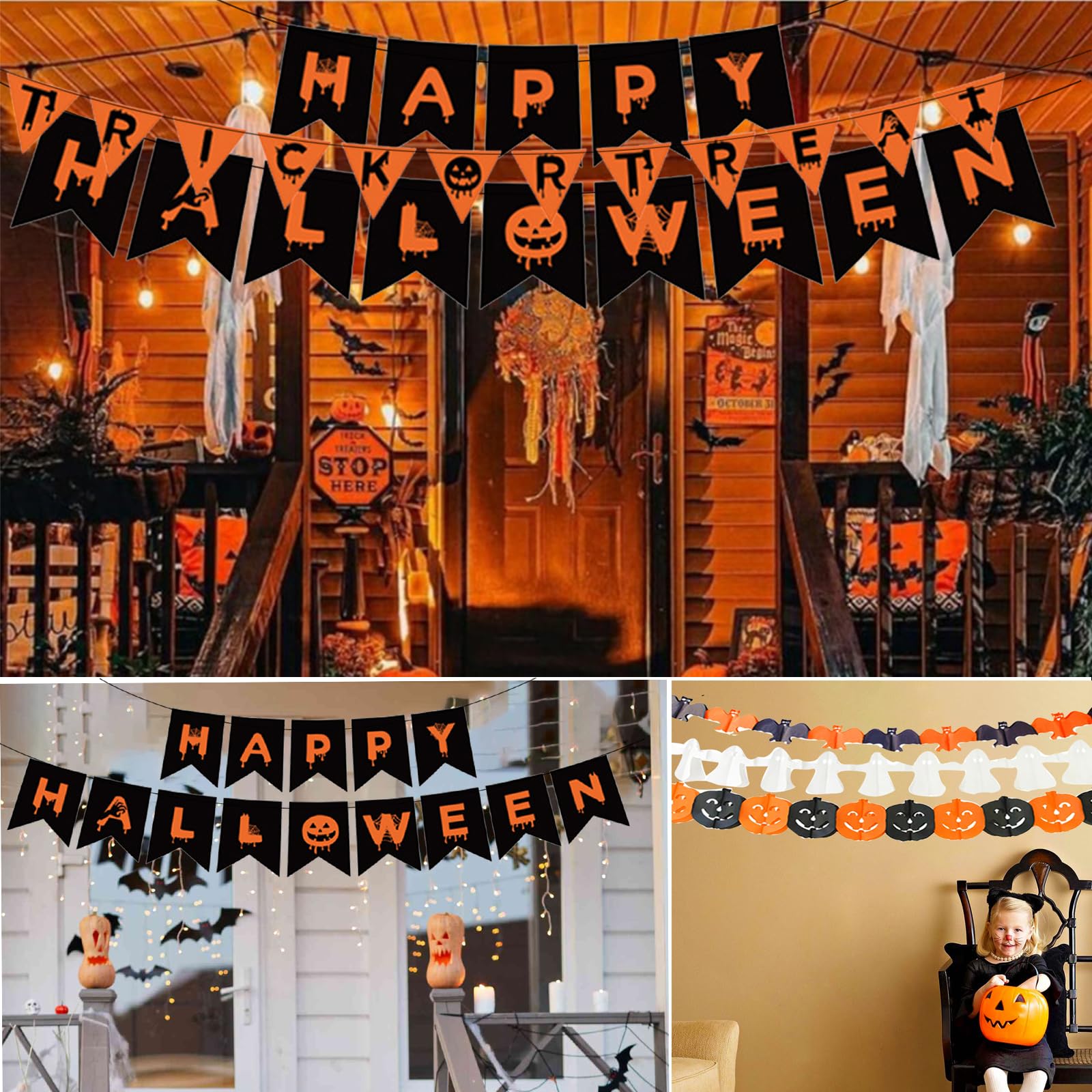 Kit De 30 Décorations Tourbillon Suspendues Pour Halloween Ou Noël - Spirales En Papier/PVC - Père Noël, Rennes, Fantômes - Pour Plafond, Porte