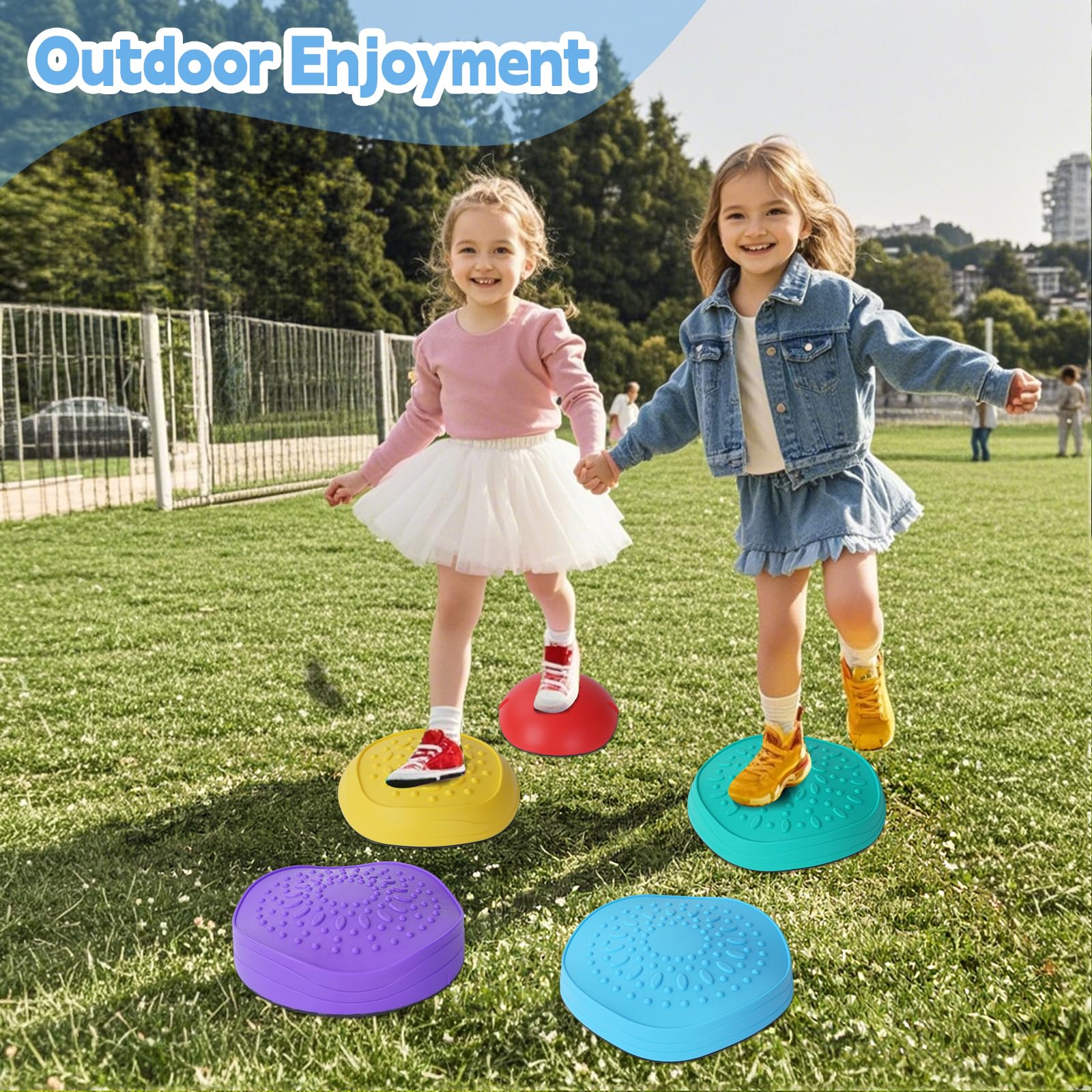 Piedras de Equilibrio para Niños, 5 Piedras Antideslizante Apilables, Juego Equilibrio Niños, Entrenamiento de Equilibrio en Interiores y Exteriores, Que Fomentan el Equilibrio y Habilidades Motoras