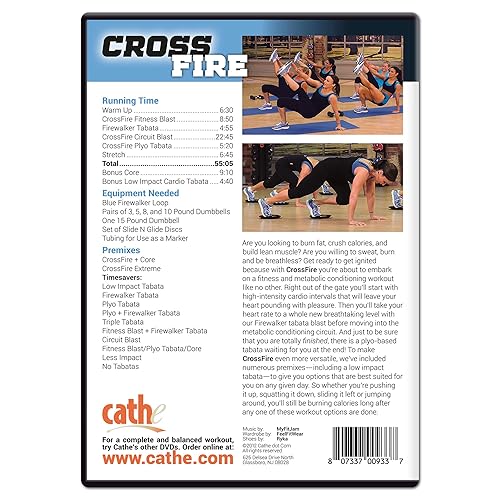Miniatura 2 de Cathe Friedrich CrossFire Metabolic Cardio HiiT Aerobics DVD - Use This Fitness HIIT Workout For Weight Loss, Burn Fat, Cardio, and To Crush Calories