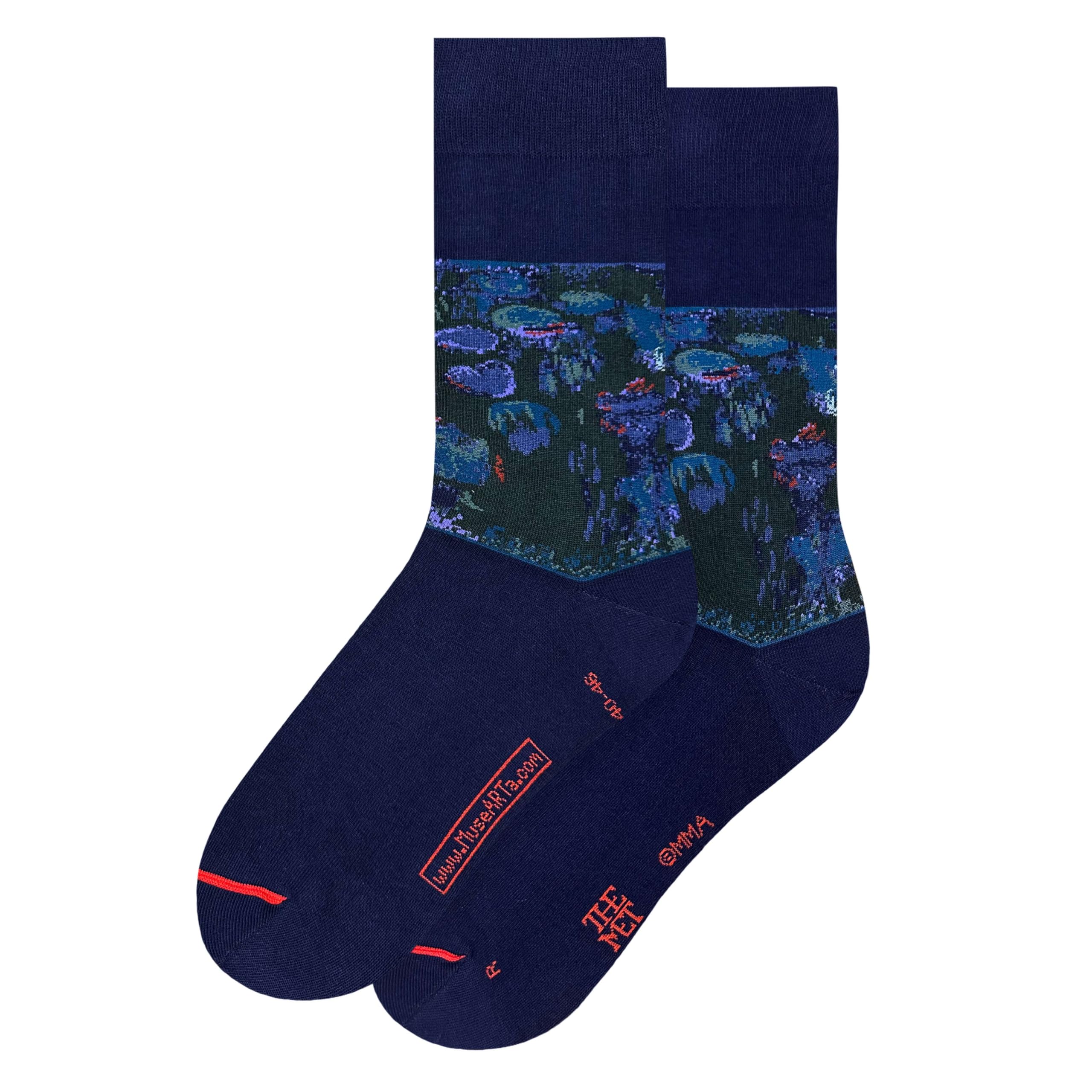 Musearta Unisex Blue Claude Monet Socks, 40-46