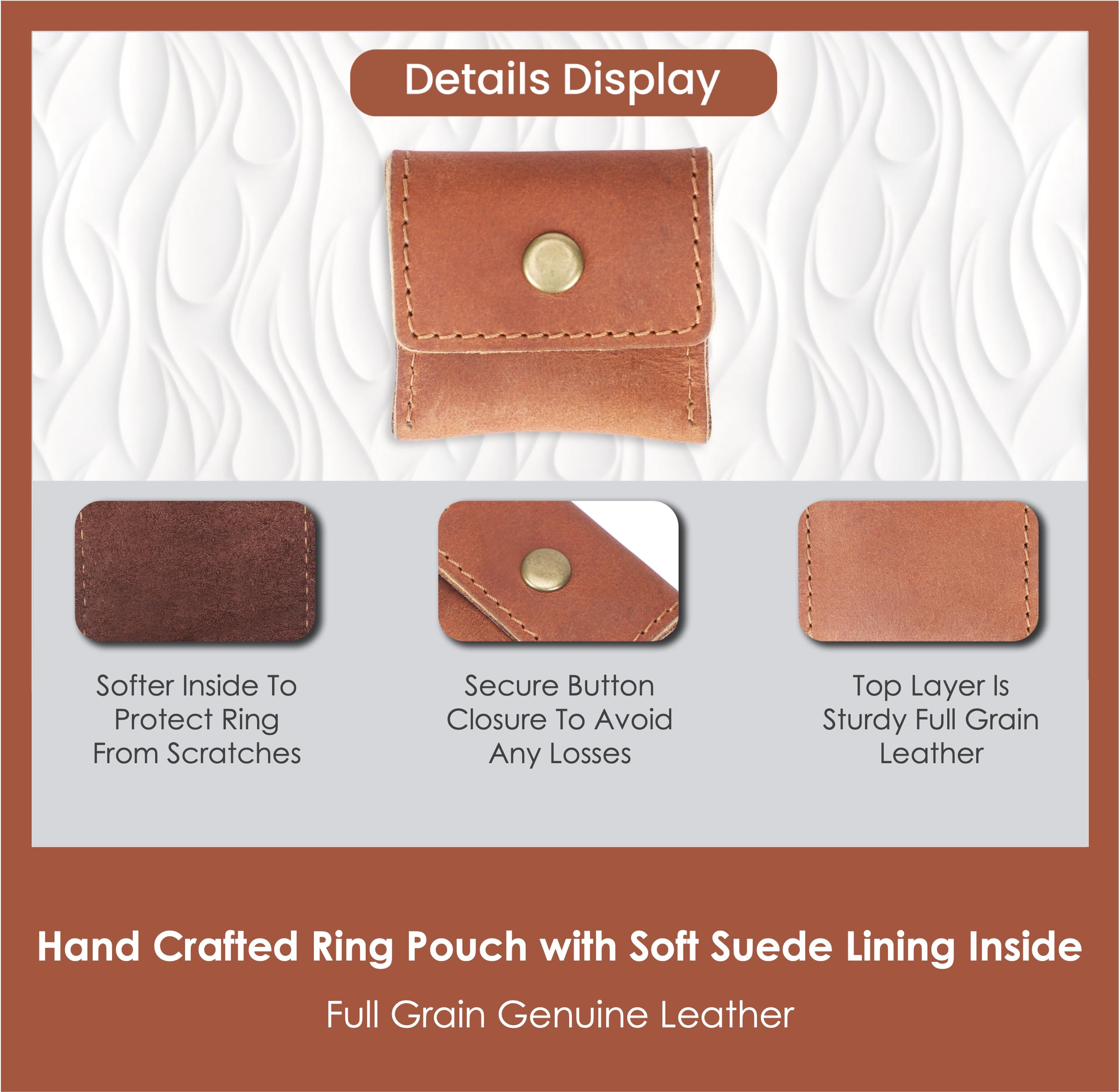 The Antiq Leather Ring Pouch, Leather Jewelry Holder, Wedding Case for Men and Women - Image 4