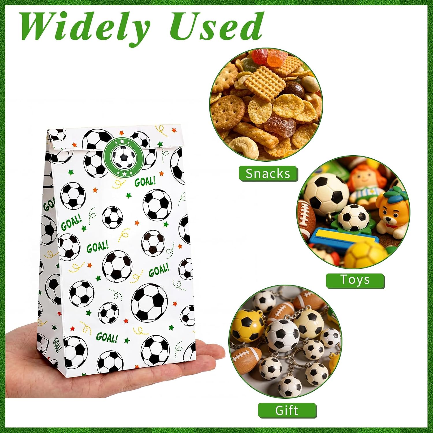 woric 36 Pack Soccer Goodie Bags, 9.4''Soccer Party Favor Bags image 4