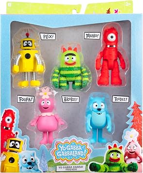 Jazwares Yo Gabba Gabba! Friends - Includes Articulated FiguresMuno, Foofa, Plex, Toodee, Brobee - Toys for Kids and Preschoolers, Ages 3+