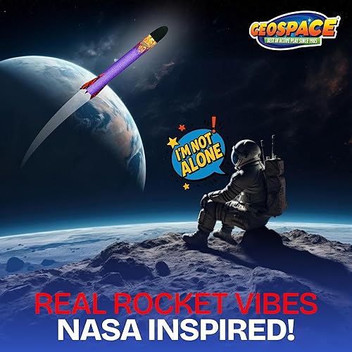 Miniatura 9 de Geospace Paquete de batalla combinado de cohetes de bomba (Jr. Battle Pack) Dueling Flying Foam Rockets para jugar al aire libre para niños