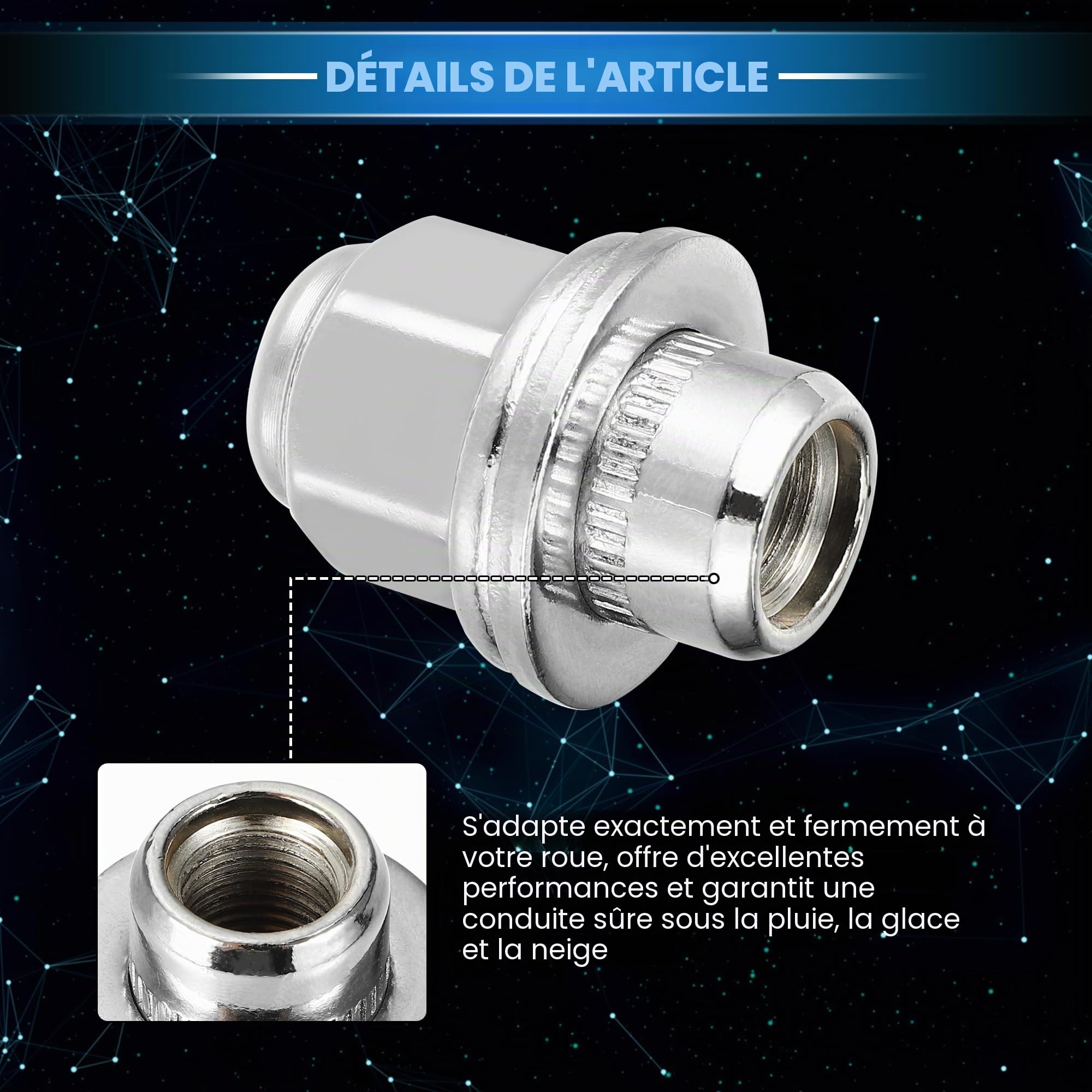 5 Écrous De Roue Compatibles pour Infiniti Ex35, Durables M12X1.25