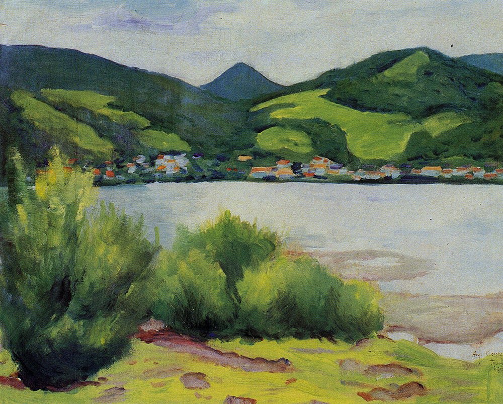 Tegernseer Landschaft August Macke grande décoration murale pour un salon lumineux