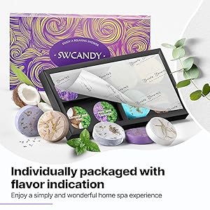 Shower Steamers Aromatherapy Birthday Gifts for Women - SWCANDY 8 Pcs Stocking Stuffers White Elephant Gifts for Adults Mom Men Teen Self Care with Natural Essential Oils Relaxation Home SPA Christmas