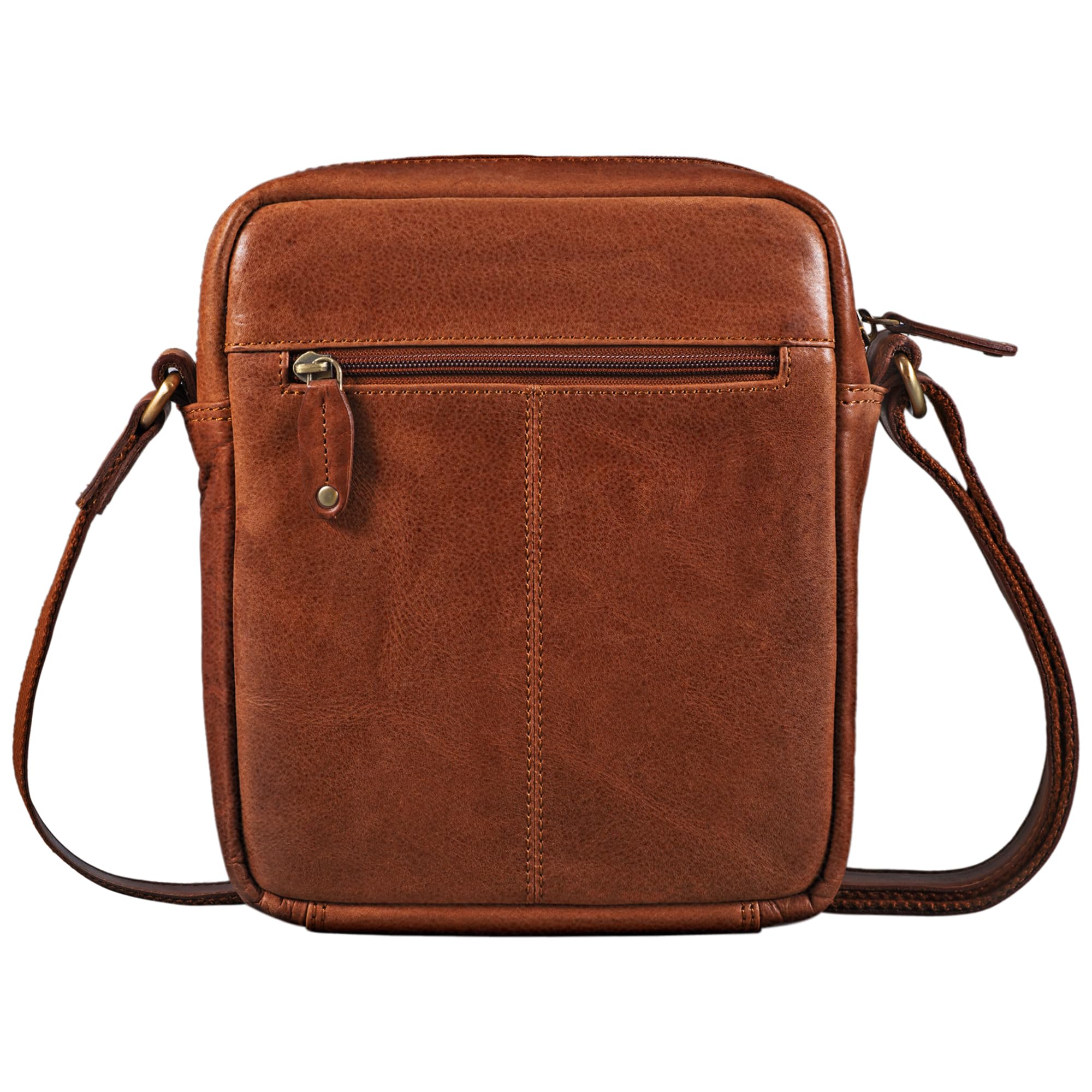 STILORD Ryan Crossbody Tasche Herren Leder Umhängetasche Vintage Ledertasche 9,7 Zoll iPad Messenger Bag Echtleder Braun
