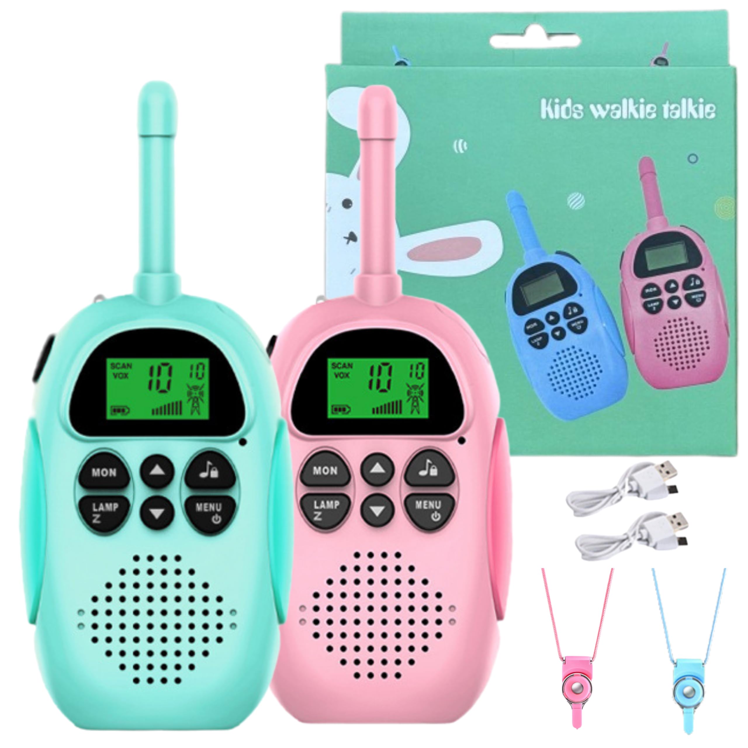 HOORayeah Child Talkies - Walkie Talkies for Kids Rechargeable - Long Range Walkie-Talkie - 2 Way Radios for Outdoor Camping