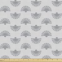 Vista 20 de Ambesonne The Yard, tela a rayas de Harbour por The Yard, pincelada abstracta, líneas horizontales náuticas, imagen suave, material resistente al