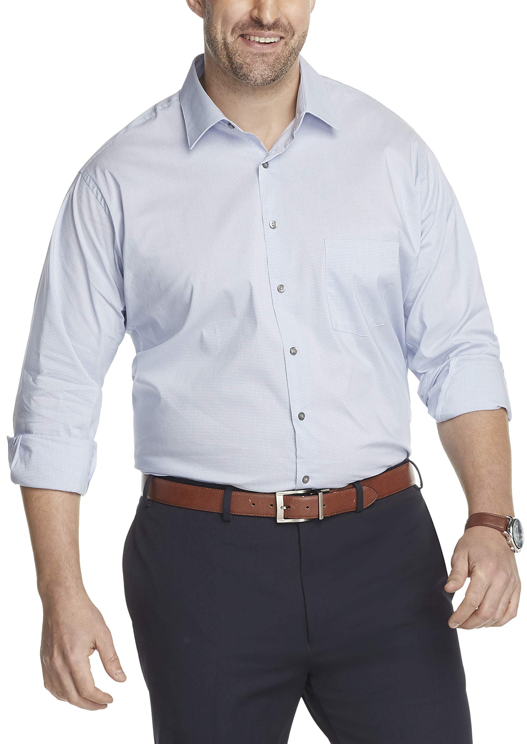 Van HeusenMen's Stain Shield Stretch Check Dress Shirt