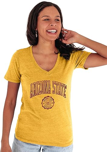 Blue 84 Women's Tri-Blend T-Shirt Vintage Arch Over Secondary Color