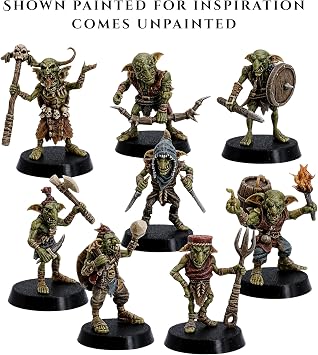 Tribal Goblin Miniatures Set – 8 Goblins | 28mm Scale