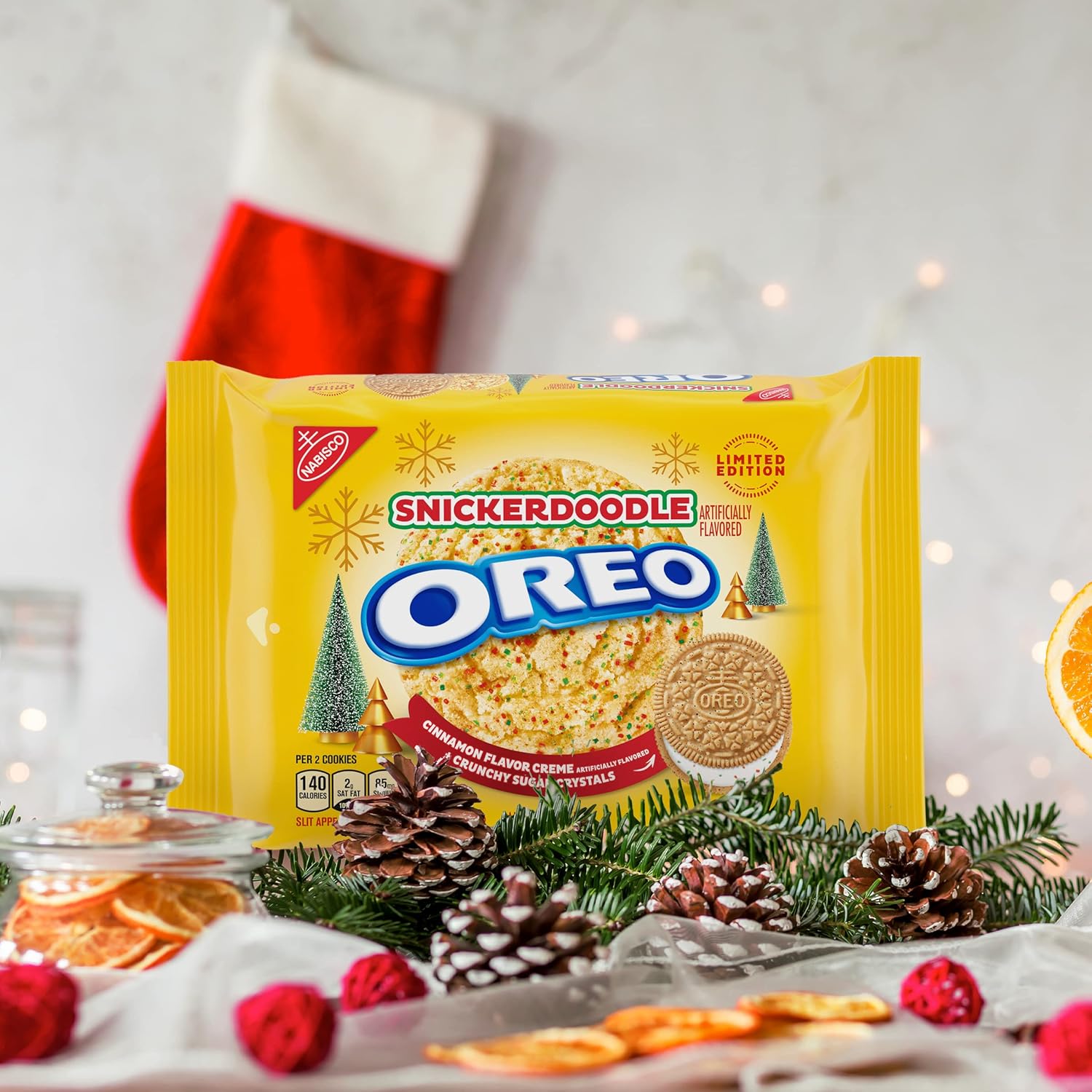 Buy OREO Snickerdoodle Sandwich Cookies, Limited Edition, Holiday Cookies, 12.2 oz Online at
