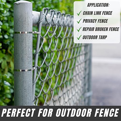 Miniatura 3 de SunplusTrade - Juego de 100 unidades de cierres multiusos de 11.8 pulgadas de acero inoxidable con cierre de metal