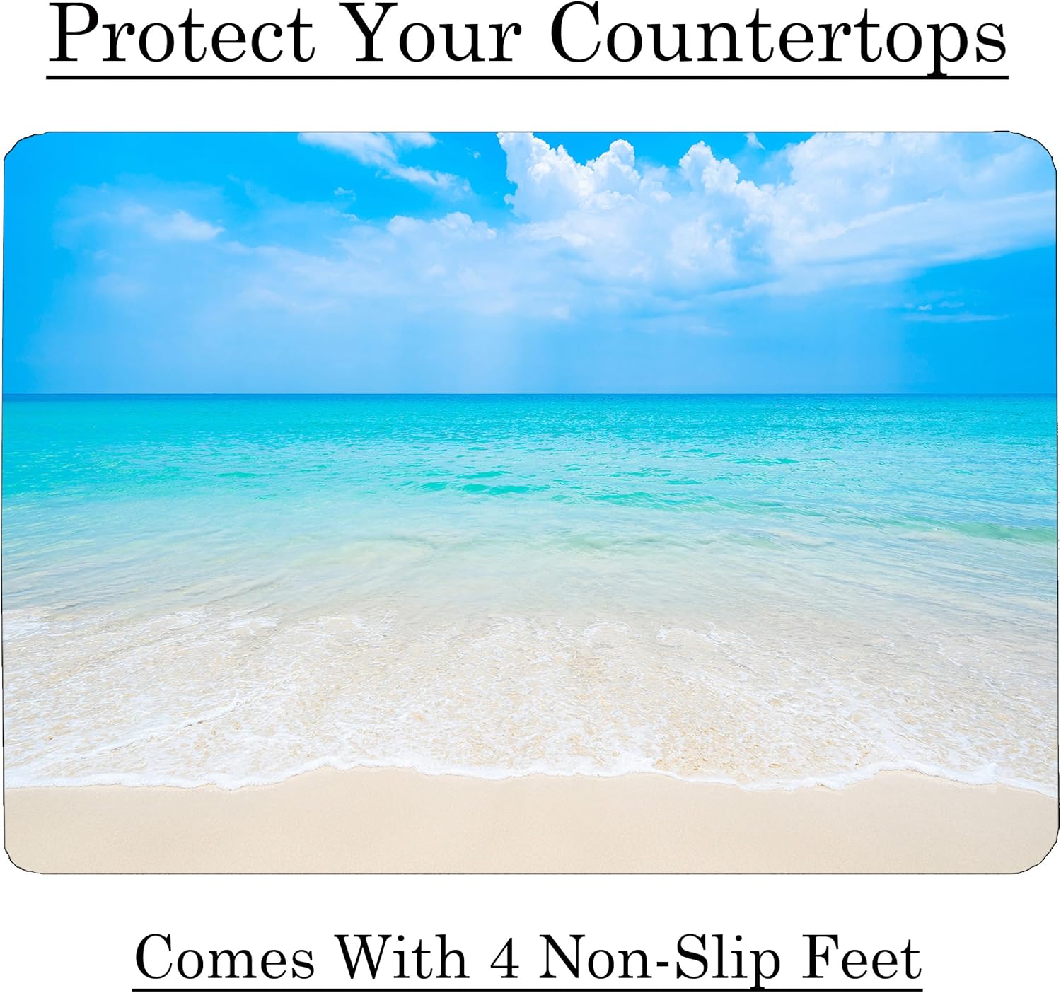 Coastal Shoreline Waves Sandy Beach Kitchen Glass Cutting Board Ocean Decorative Gift (Ocean)