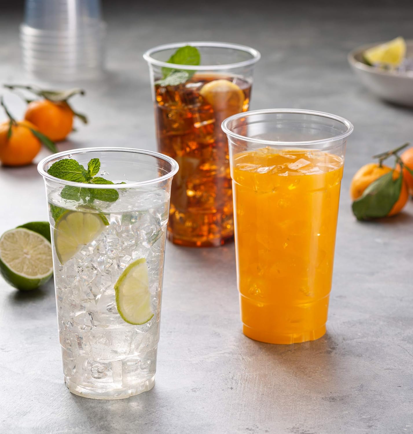 Crystal Clear PET Cups for Iced Coffee,Milkshake, Cold Drinks, Slush, Smoothy's, Slurpee, Ice cream, Dessert, Party's, Plastic Disposable Cups (50, 32 oz)