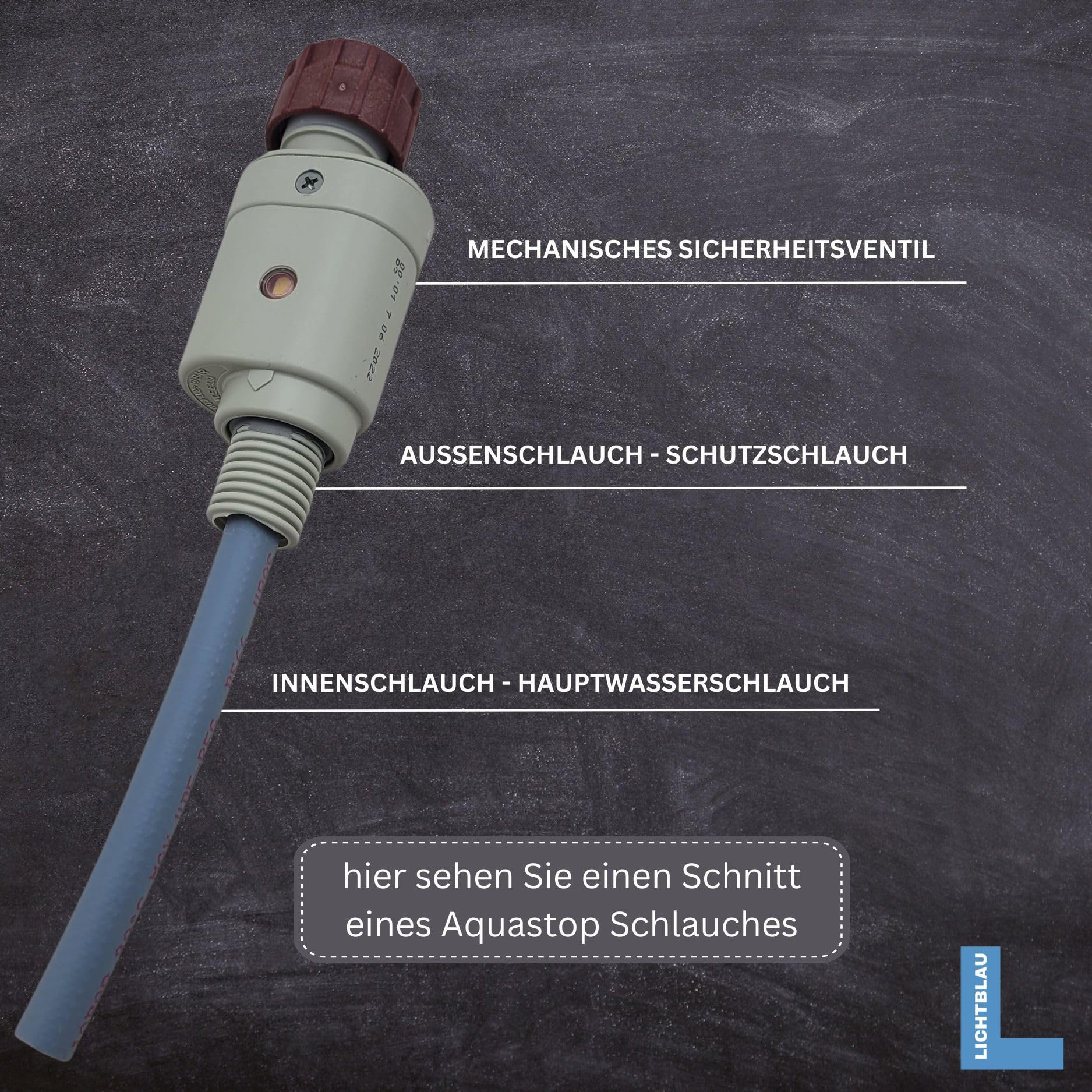 LICHTBLAU Aquastop Schlauch 4 m Waschmaschine & Spülmaschine