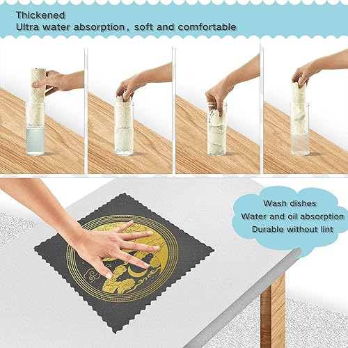 Miniatura 4 de Oriental Style Yinyang Sun Moon Clouds Stars 6 Pack Quick Dry Microfiber Dish Towels Decor Quality Dish Tea Towels for Restaurant Oven